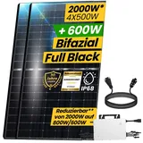 EPP.Solar® 2000W Balkonkraftwerk Set mit 4x500W Solarmodule, HMS-2000-4T Wechselrichter und 5m Wielandstecker