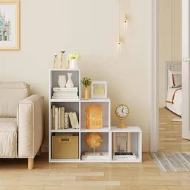 Woltu Bücherregal 90 x 90 x 30 cm Weiß