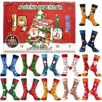 Jeasona Adventskalender Männer Socken 43-46 Weihnachtssocken Füllung 2024