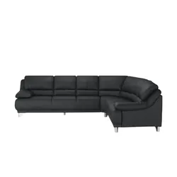 Ecksofa  aus Echtleder Maranello , schwarz , Maße (cm): B: 295 H: 87 T: 253