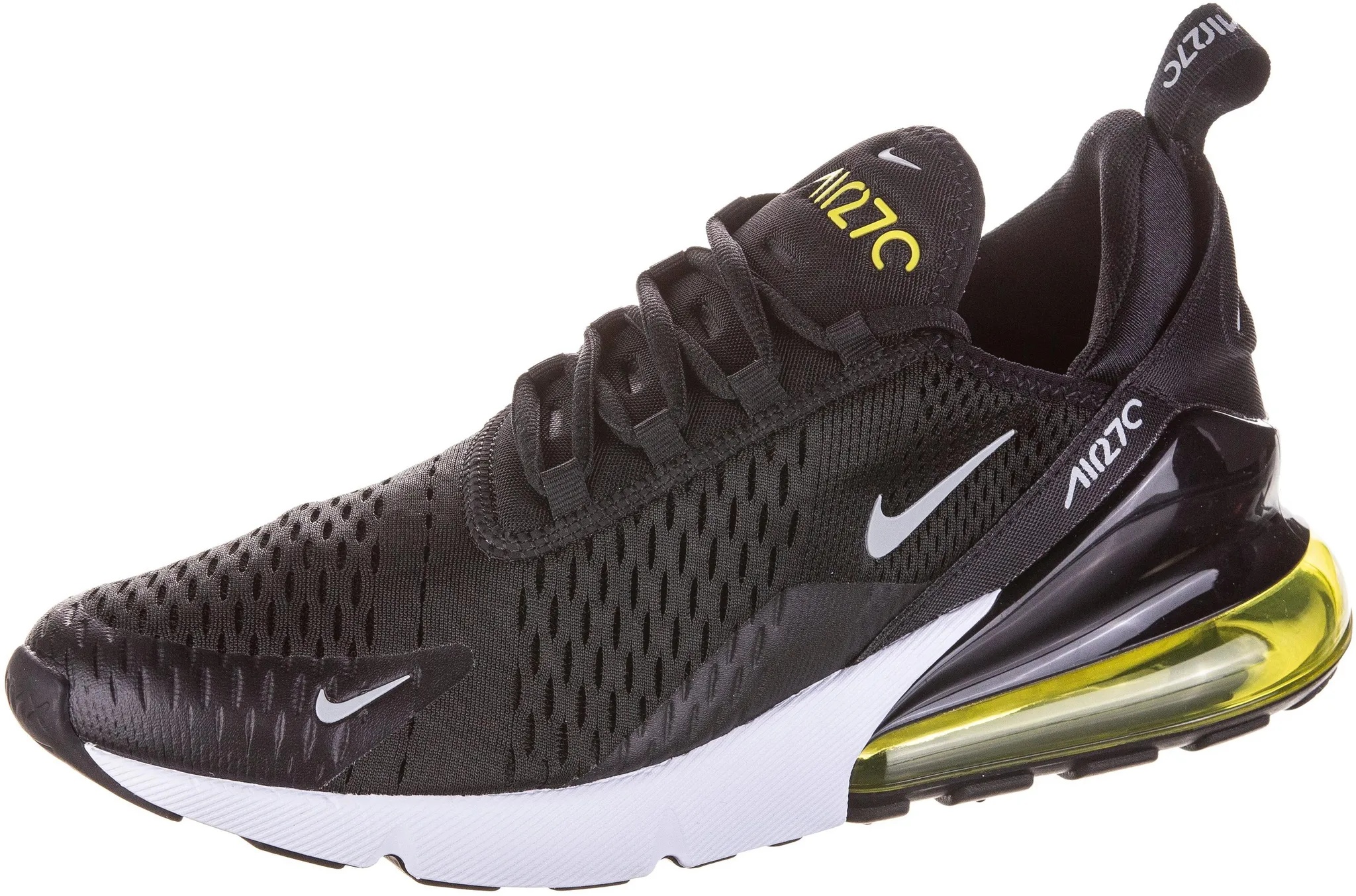 Nike Air Max 270 Sneaker Herren in black-light smoke grey-opti yellow-white, Größe 44 1/2