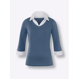 Sieh an! 2-in-1-Shirt in jeansblau | Gr.: 46