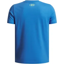 Under Armour Overlay T-Shirt Jungen 402 - blue atlantis/high vis yellow XL (160-170 cm)