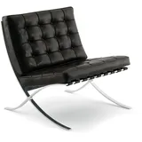 Sessel Barcelona Knoll International Anilinleder Venezia schwarz, Designer Ludwig Mies van der Rohe, 77x75x77 cm