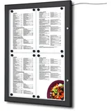 Showdown MenüKasten Outdoor LED - 4x DIN A4 - Aluminium / Stahl - Schwarz