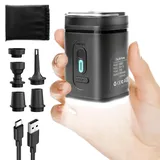 Elektrische Luftpumpe Akku, Luftmatratze Pumpe 2400mAh Wiederaufladbare, 3 in 1 Inflate und Deflate Mini Elektropumpe Akku mit USB, 5 Luftdüse für Aufblasbare Matratze, Sofa, Pool, Schlauchboot
