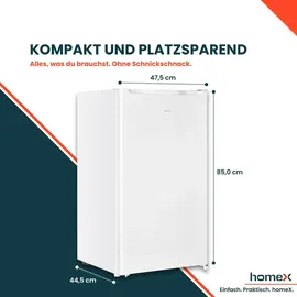 Homex CS0881-W Tischkühlschrank (90 l, 850 mm hoch, Weiß)
