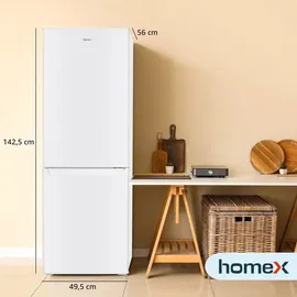 Homex CFS1110-W  Kühl-Gefrierkombination (173 l, 1425 mm hoch, Weiß)