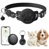 GPS Tracker Katze Halsband Kompatibel mit iOS & Android, Mini GPS Tracker für Katze Hund Arbeite mit App Find Tag, Ohne ABO, Globale Abdeckung Ortungsgerät, Gepäckortung, Wasserdicht