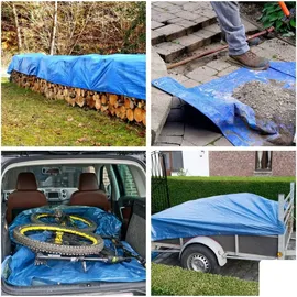 Perel Abdeckplane wasserdicht quadratisch 5 x 5 m