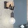 ETC Shop Wandleuchte hängend Wandlampe aus Holz mit Schraubzwinge schwarz, 1x E27, Textilkabel schwarz, 14x28x15cm, Flur Schlafzimmer Treppenhaus Wohnzimmer