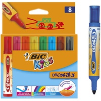 BIC Kids 946442 Fasermaler"DECORALO", 8 Stück 8-farbig sortiert