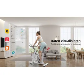 JASPORT Smart Indoor Speedbike S3, leise Heimtrainer, Magnetbremssystem, App mit Trainingskursen, Kinomap & Zwift kompatibel, inkl. Pulsgurt - Schwarz/Weiß