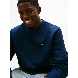 Tommy Hilfiger Tommy Jeans Herren, Sweatshirt regular fit Flag Fleece Rundhalsausschnitt, blau (Dark night navy), XXL,