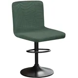 HuaLiSiJi Stretch Barhocker Stuhlhussen Bezüge Blattmuster Samt Bar Stuhlhussen, Einer Weichen Textur, Dehnbar Knitterfrei Waschbar Staubdicht für Hotel, Restaurant, Küche (1, Grün)
