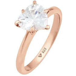 Elli Herz Zirkonia Verlobungsring Solitär 925 Silber 52 Damen 