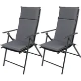 Albatros Gartenstühle Aruba mit Sitzauflage 2er Set Gartenstühle Klappbar mit robustem Metallgestell und hoher Belastbarkeit bequeme Klappstühle