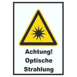 HB-Druck Achtung Optische Strahlung A2 Rückseite selbstklebend Schild