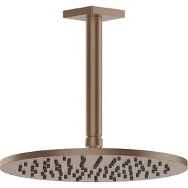 GESSI Rilievo, Antikalk-Kopfbrause D250 mm, mit Gelenk und Deckenrohr 261 mm, 1/2 Anschluss, 59152708, Farbe: Kupfer gebürstet