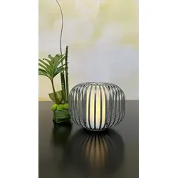 Lampe Atrani LED Metall grau breit