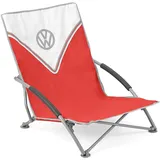 Board Masters VW Collection - Volkswagen Faltbarer Strand-Klapp-Faltstuhl mit Tragetasche im T1 Bulli Bus Design 70 cm Rot