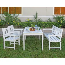 Garden Pleasure MALMÖ Gartentisch 165 x 80 x 75 cm Weiß