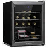 Klarstein Weinkühlschrank Ultimo Uno, für 16 Standardflaschen á 0,75l,Wein Flaschenkühlschrank Weintemperierschrank Weinschrank Kühlschrank schwarz 43 cm x 56 cm x 45 cm