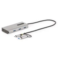 Startech StarTech.com USB-C Multiport Adapter w/Attached USB-C to USB-A Dongle, Dual HDMI (4K30Hz/1080p60Hz), 3X USB-A 5Gbps, Mini Laptop Dockingstation, 40cm Kabel (167B-USBC-MULTIPORT)