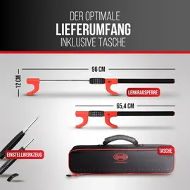 Heyner HEYNER® Lenkradsperre Zahlenschloss Diebstahlsicherung für PKW extra lang