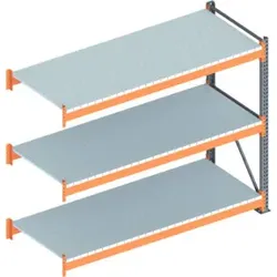 Meta Großfachregal Anbauregal 2200 x 2700 x 1100 mm verzinkt / rotorange multipal S + Stahlpaneelen