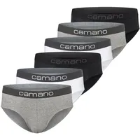 Slip CAMANO "Slip 6er Pack" Gr. XL, schwarz-weiß (black grey white) Herren Unterhosen Slip