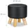 Relaxdays Hocker Kunstleder 30 x 30 x 30 cm Schwarz