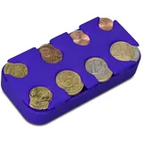 kwmobile Münzbox für Euro Münzen - 8 Fächer von 1 Cent bis 2 Euro - Münzhalter Münzsammler - Münzspender Sortierer in Blau