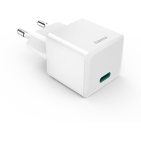 Hama Ladegerät, 30 Watt, USB C (Schnellladegerät mit Power Delivery, unterstützt Qualcomm Quick Charge 3.0, USB Ladegerät mit GaN-Technologie, für Handy z.B. iPhone, Tablet, Laptop, Ladeadapter) weiß