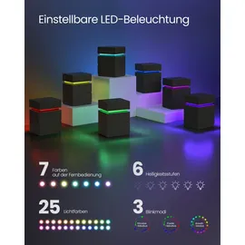 VASAGLE Nachtschrank SMARTIE 40 x 40 x 55 cm Schwarz
