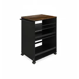 bomoe Nischenwagen Servierwagen auf Rollen 50x38x79cm Schwarz-braun