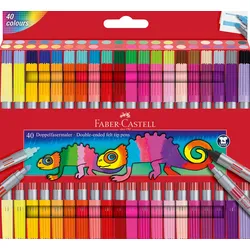 FABER-CASTELL Doppelfasermaler farblich sortiert 40er Etui