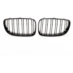 Kühlergrill Schwarz Glanz Doppelsteg SATZ passend für BMW 1er E81 E82 E87 E88