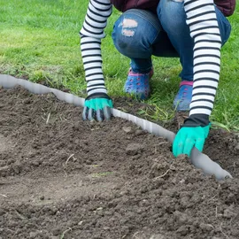 Relaxdays Rasenkante 15m, aus Metall, Silber