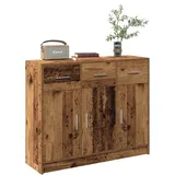 SDWEHO7 Buffet Sideboard mit Stauraum, Beistellschrank Flurschrank Aufbewahrungsschrank für Schlafzimmer Wohnzimmer, Altholz-Optik 91x28x75 cm Holzwerkstoff