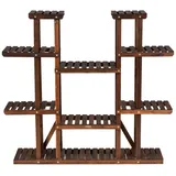 GIANTEX Pflanzenregal Blumenregal Holz, Blumenständer 6 Ebenen, Pflanzenregal Gartenregal mehrstöckig, Blumentreppe rustikal, Blumenbank für Indoor & Outdoor 125x25x114 cm