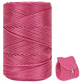 ZHANGXIAOMIN Polyester Garn 3mm X 225m,Makramee Garn 3mm,Makramee Band,Polypropylene Yarn,Geflochten Makramee Schnur Farbig,garn Zum Häkeln Für Stricken,Dekoration DIY Handwerk (Rotwein)