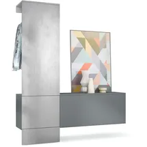 Vladon Wandgarderobe Carlton 156,5 x 193 x 35 cm Grau