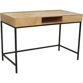 miliboo Schreibtisch Industrie-Stil Mangobaum Braun
