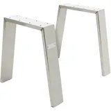 ML-Design 2er Set Loft 44x42 cm, Silber, Profil 8x2cm, Stahl, Industriedesign, U-Form, Metall Tischgestell scandic, Tischkufen