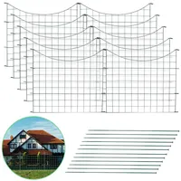 22tlg Set Teichzaun Gartenzaun Campingzaun Oberbogen Garden Garten Draht Steckzaun (Unterbogen) - Grün