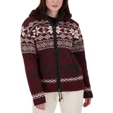 DEPROC activ Deproc Active Damen Patchwork Fleecejacke Strickfleecejacke mit Kapuze Übergangsjacke Windbreaker Handmade Nepal