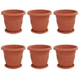 vidaXL Blumentöpfe 6 Komplettset Ø 26 x 21,5 cm Ziegelrot