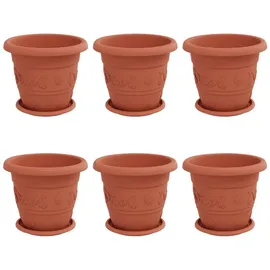 vidaXL Blumentöpfe 6 Komplettset Ø 26 x 21,5 cm Ziegelrot