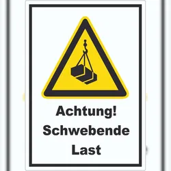 Achtung Schwebende Last Aufkleber A1 (594x841mm)